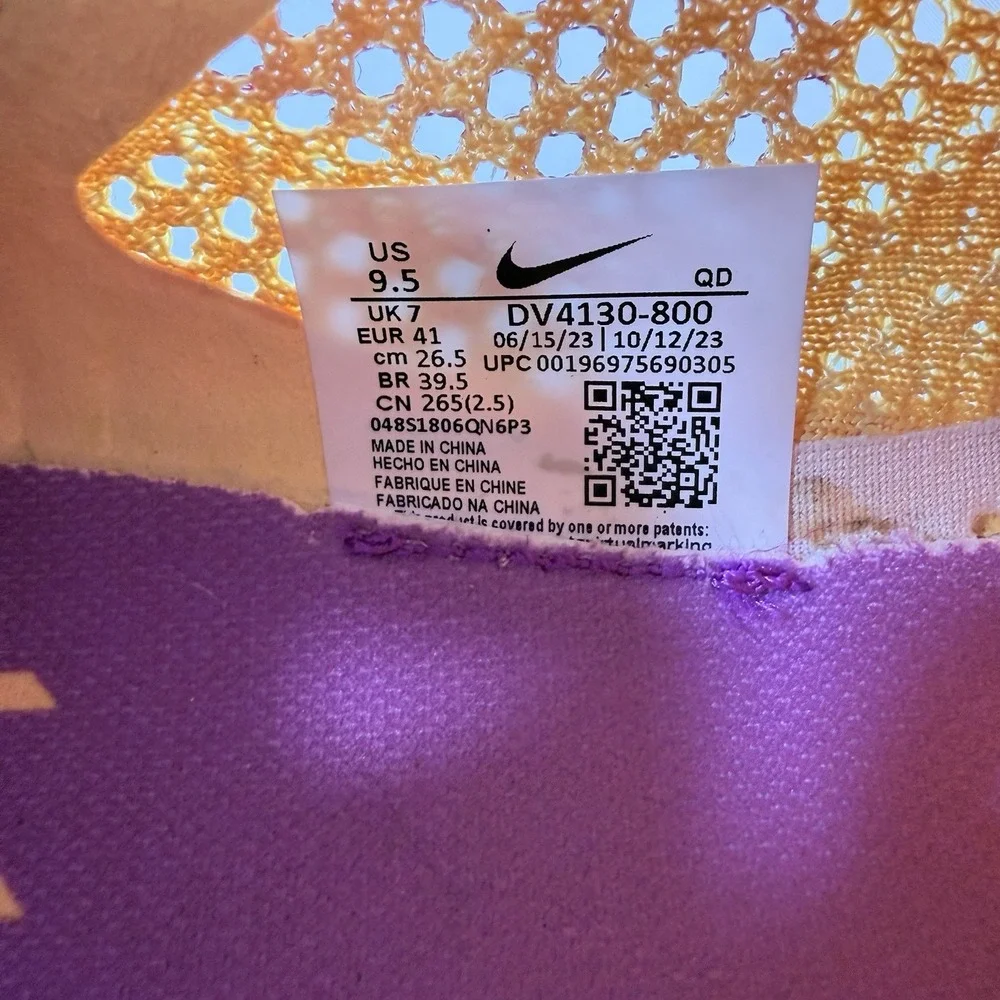Nike ZoomX Vaporfly 3 Womens 9.5 Laser Orange Hyper Violet Carbon Racing Shoes